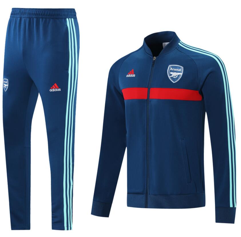 2021/22 Arsenal Blue Red Tracksuits Training Jacket Kits With Pants